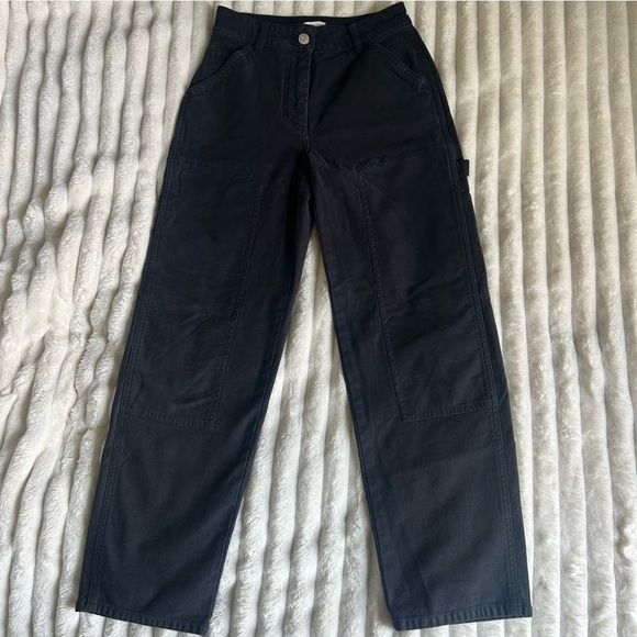 Aritzia Wilfred Free Brennan Utility Pants High Rise Carpenters Black Size 00 - Picture 12 of 14
